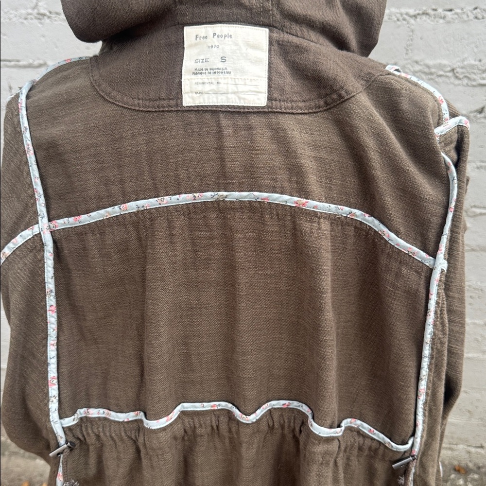Free People Utility Jacket Faded Olive Brown Size S - Picture 10 of 14